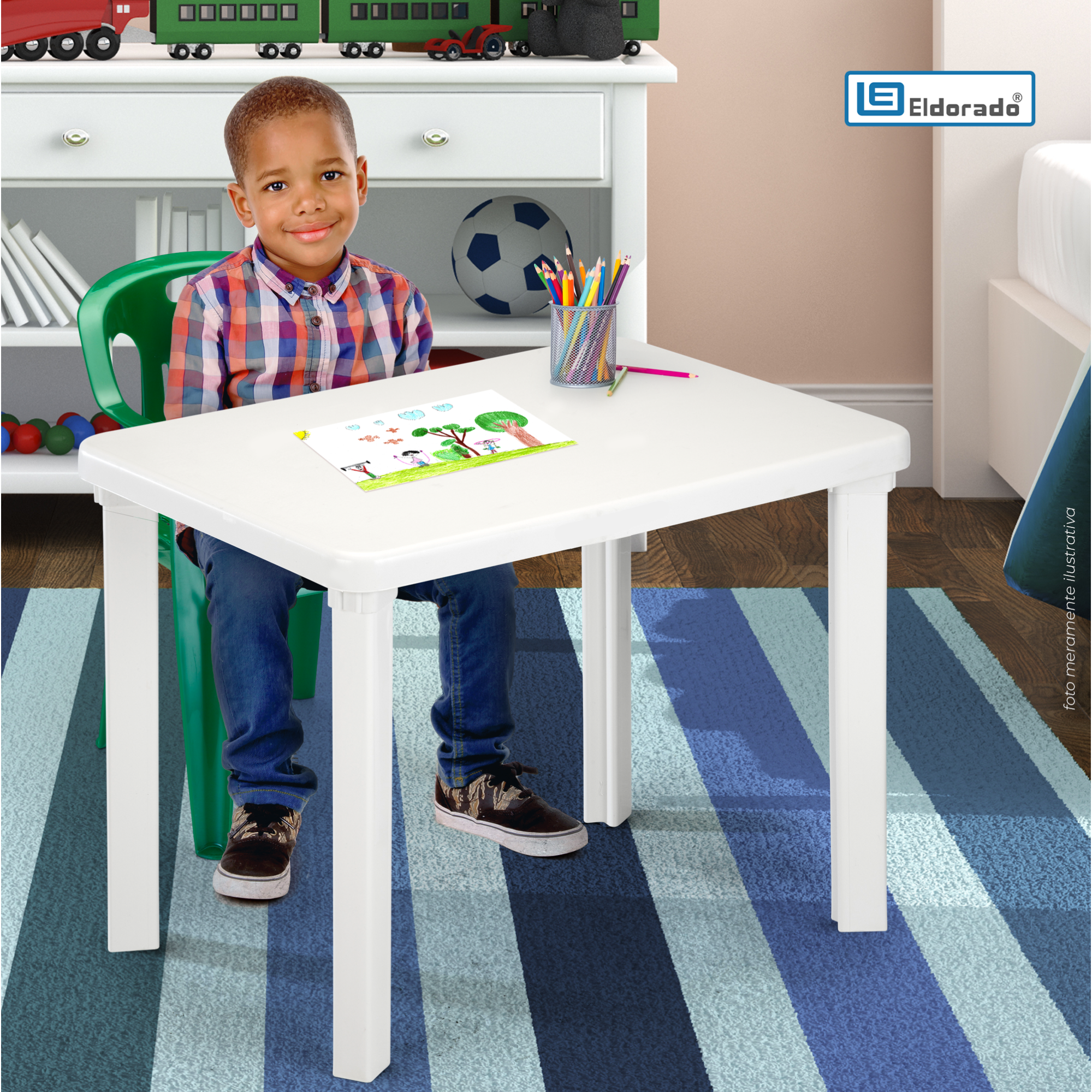 MESA PLÁSTICA INFANTIL BAMBINI RETANGULAR ELDORADO
