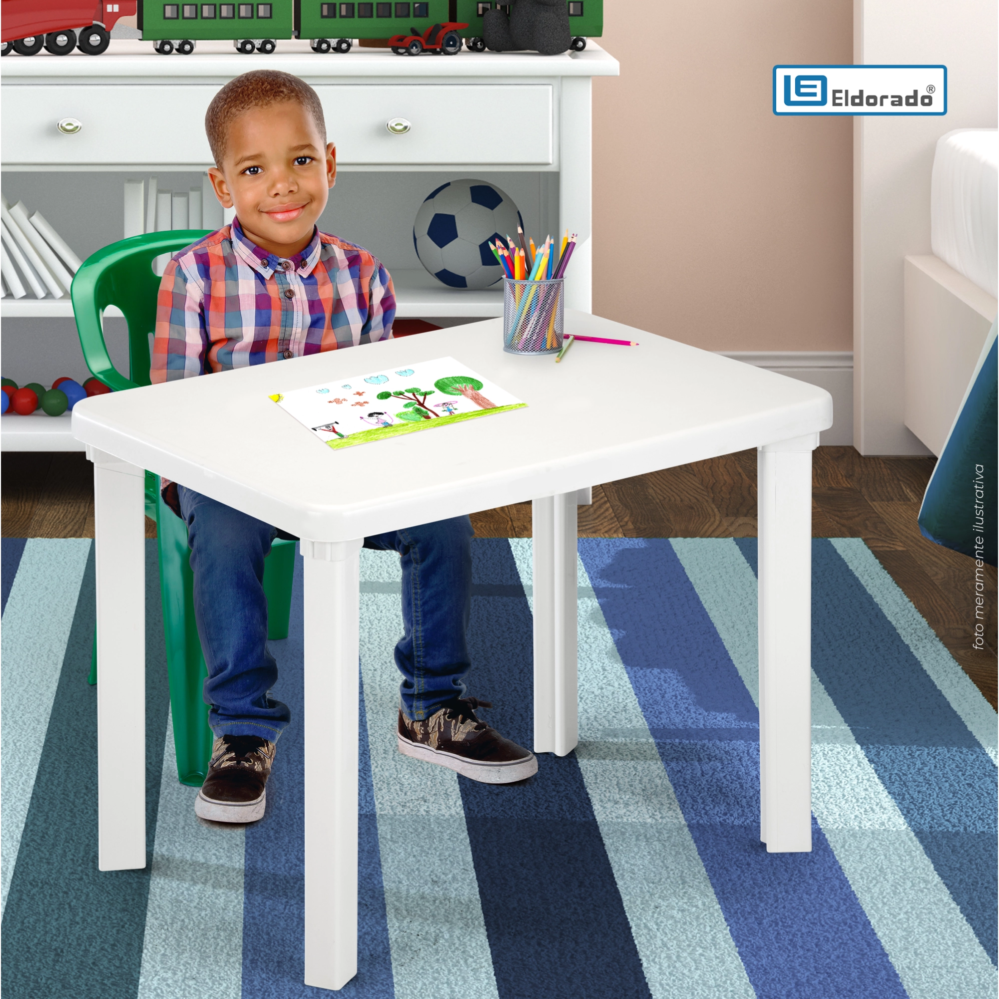 MESA PLÁSTICA INFANTIL BAMBINI RETANGULAR ELDORADO MESA PLÁSTICA INFANTIL BAMBINI RETANGULAR ELDORADO